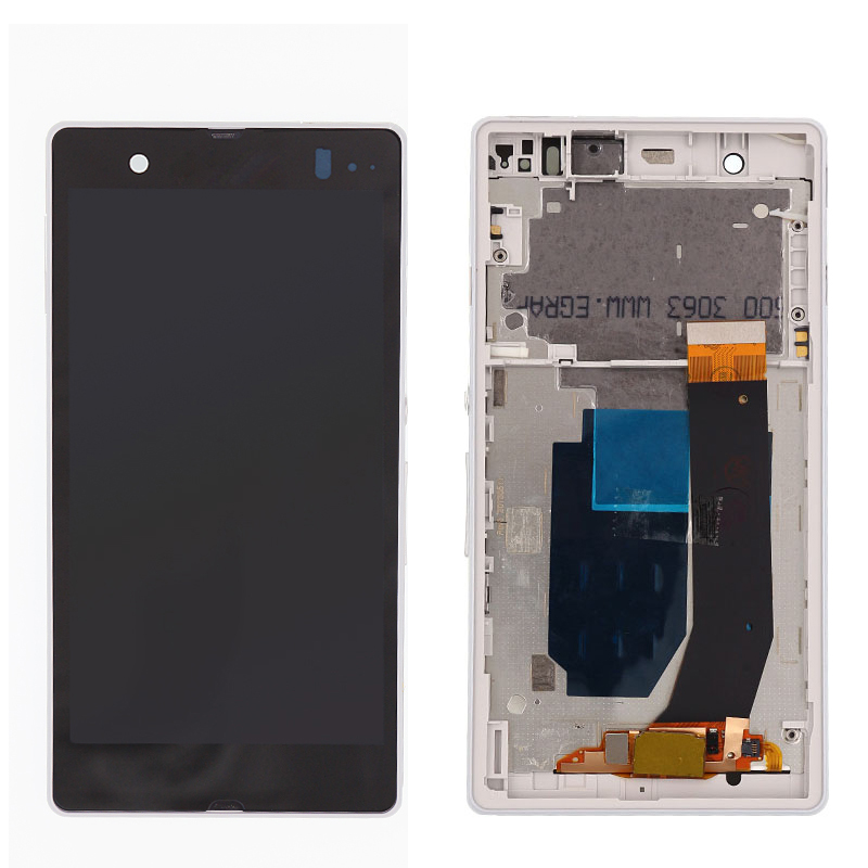 LCD para SONY Xperia Z Con Marco Blanco